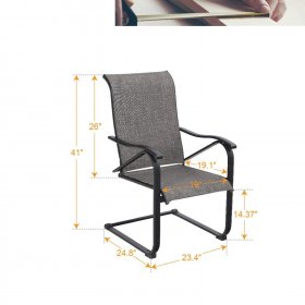 Sophia & William 2-Piece Patio Dining Chairs Metal Frame with E-coating Gray
