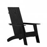 Flash Furniture Sawyer Poly Resin Wood Adirondack Chair Black