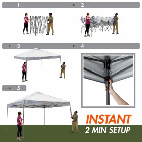 Ozark Trail 12' x 12' Instant Straight Leg Canopy for Camping Gray