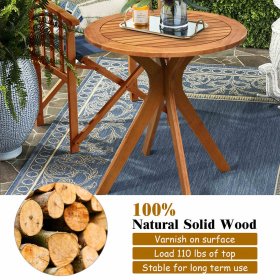 Gymax 2PCS Patio Rocking Chair Set Round Table Solid Wood Cushioned Sofa Garden Deck