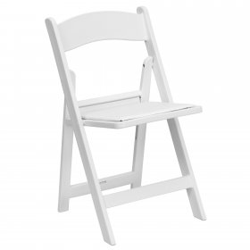 Flash Furniture Hercules Folding Chair White Resin 1000LB Weight Capacity Comfortable Event Chair Light Weight Folding Chair