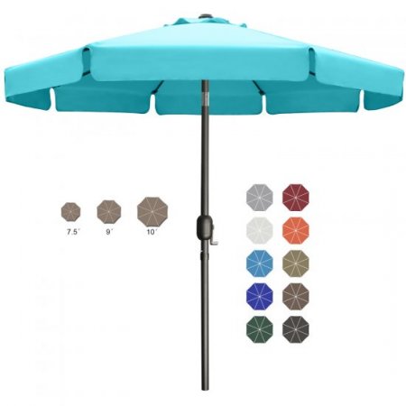 ABCCANOPY 9ft Outdoor Market Patio Umbrella with Push Button Tilt, 8 Ribs 13+Colors, Turquoise