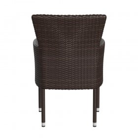 Flash Furniture Maxim Wicker Patio Armchairs, Espresso/Cream, Set of 2