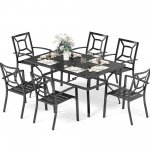 Sophia & William 7 Piece Outdoor Patio Dining Bistro Sets Metal Furniture Table and Chairs