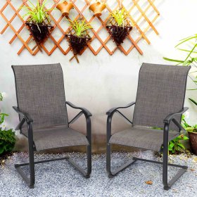 Sophia & William 2-Piece Patio Dining Chairs Metal Frame with E-coating Gray