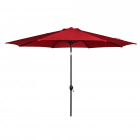 Mainstays 11ft Really Red Round Outdoor Tilting Market Umbrella with Crank