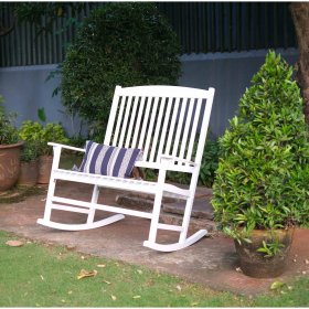 Mainstays Outdoor 2-Person Double Rocking Chair, White