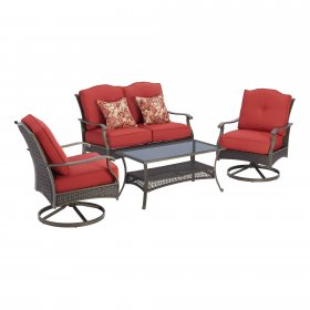 Better Homes & Gardens Providence 4 Piece Patio Conversation Set, Red