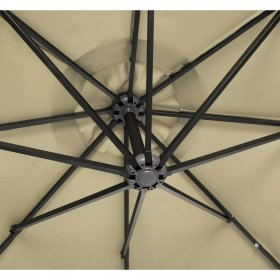 MF Studio 10ft Cantilever Offset Patio Umbrella with Solar Lights Beige