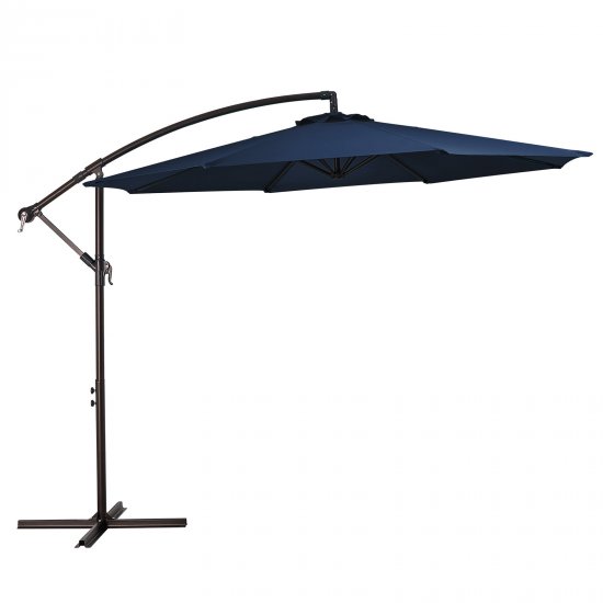 Serwall 10\' Hanging Patio Offset Cantilever Umbrella, Navy