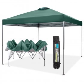 MF Studio 10x10ft Pop-up Canopy Tent Straight Legs Instant Canopy for Outside with Wheeled Bag Green