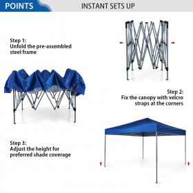 MF Studio 10x10 FT Straight Leg Popup Canopy with Wheeled Carry Bag