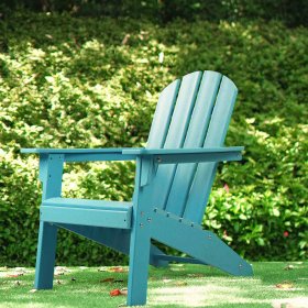 Lacoo Adirondack Chair All Weather Resistant Resin Outdoor Patio Chair, Aruba Blue