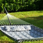 Bliss Hammocks Reversible 2-Person Quilted Hammock with Spreader Bars, Pillow, & Hanging Hardware, 55-in. Wide, Weather Resistant, 450 Lb. Capacity (Hexagonal)