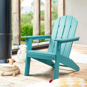 Lacoo Adirondack Chair All Weather Resistant Resin Outdoor Patio Chair, Aruba Blue
