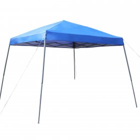 MF Studio 12' x 12' Slant Leg Pop-up Canopy, 81 Sq. Ft of Shade, Instant Folding Canopy, Blue