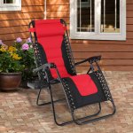Sophia&William Outdoor Zero Gravity Chair Padded Camping Lounge Recliner Red