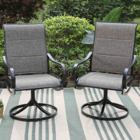 MF Studio 5-Piece Gas Fire Table Set with 4 Pieces Swiveling Dining Chairs and 1 Piece Fire Pit Table 50,000 BTU